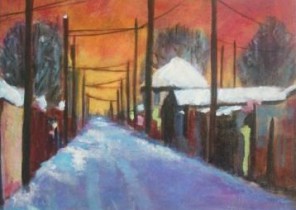 Winter Alley At Dusk